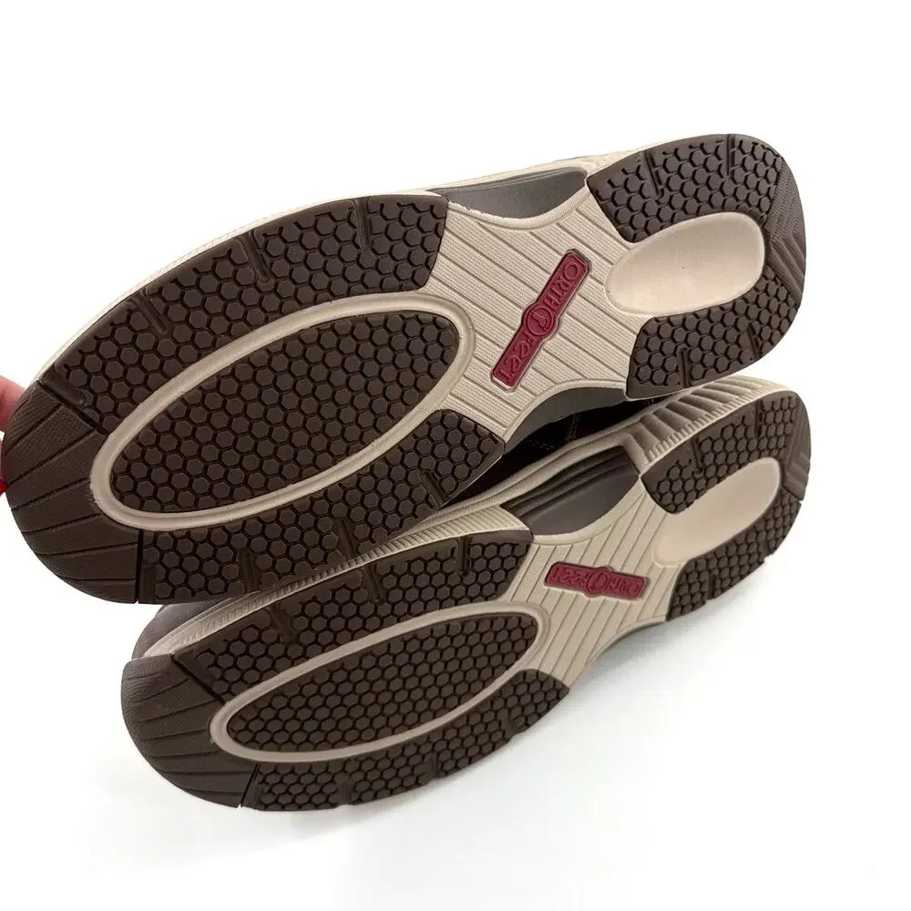 Orthofeet Leo Water Repellent Casual Shoe Brown Size 10.5 Wide